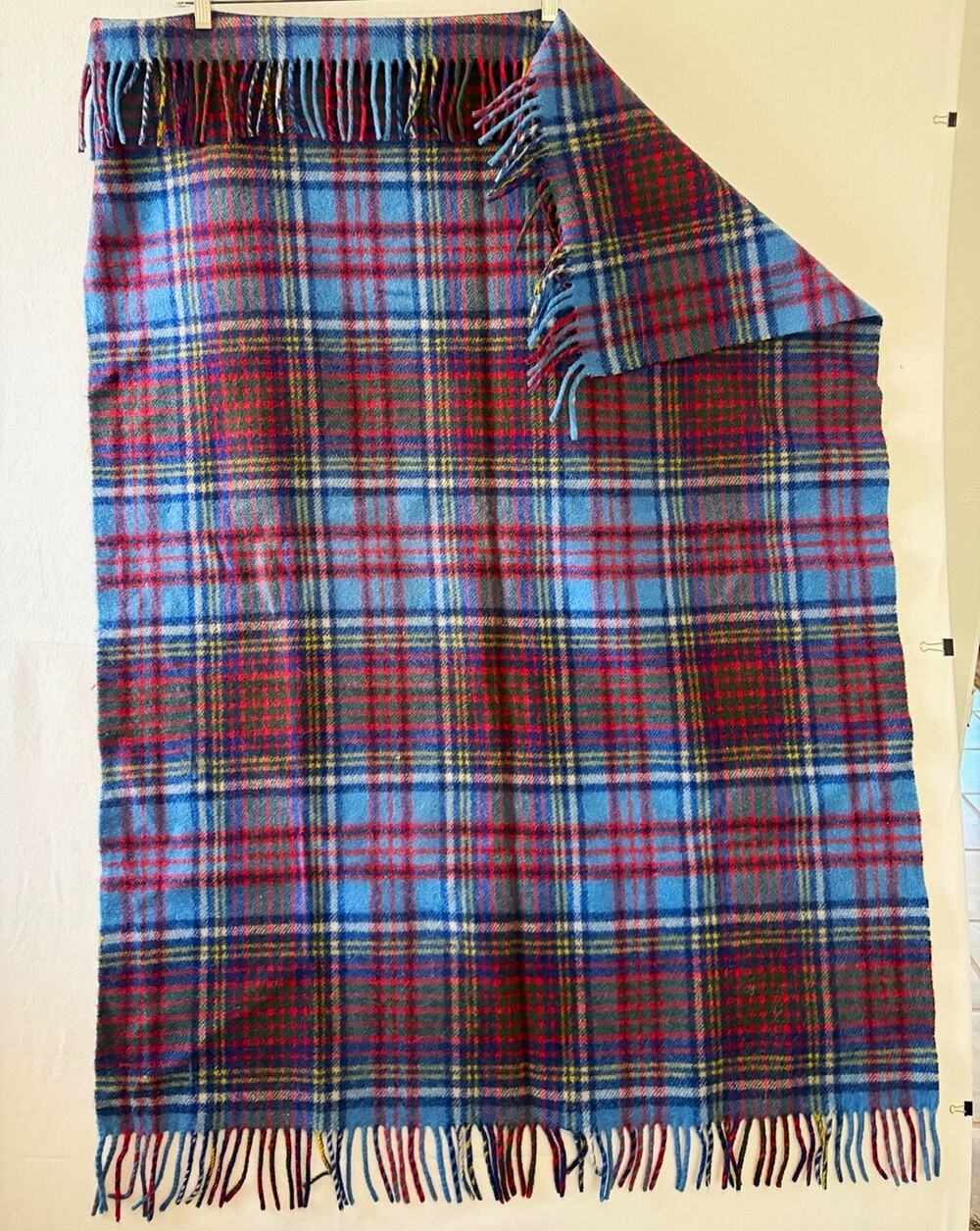 Vintage The Scotch House Pure Lambswool Plaid Travel Rug / Lap Blanket